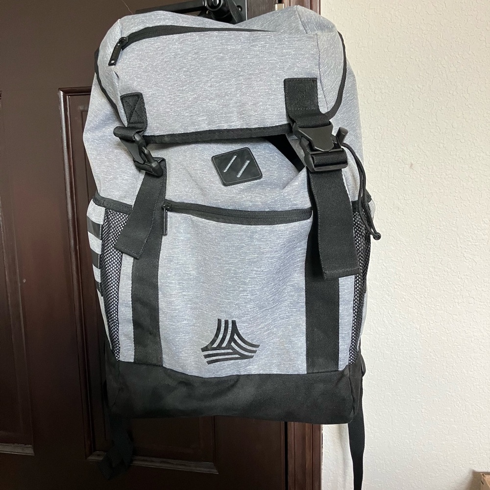 Gray and Black Adidas Backpack